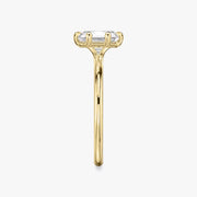 Radiant Cut - Plain Band - 6 Prong Classic Ring - 18 K Gold